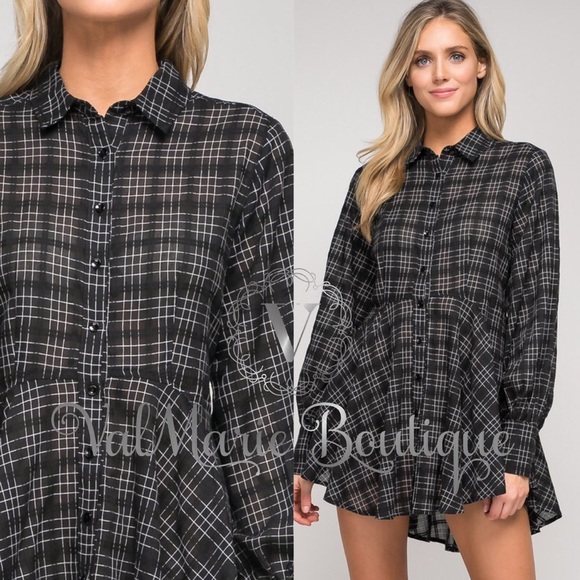 Plaid Boho Tunic Shirt - Picture 6 of 6